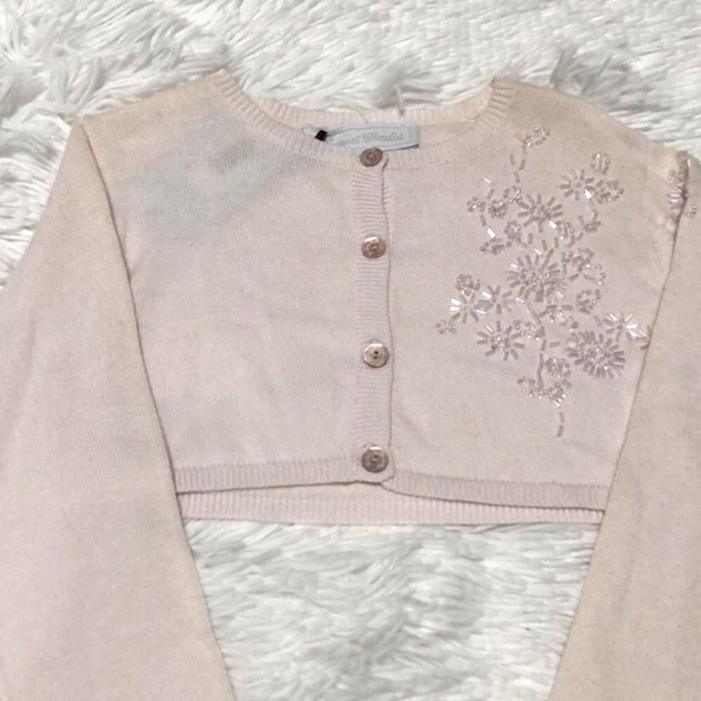 Tartine Et Chocolat Bugle Bead Bolero Sweater, Made in France Size 5, NWT
